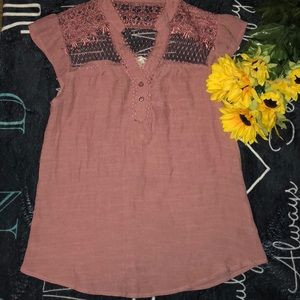 Coral top.